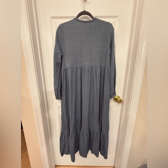 Rachel Pally Finn Linen Blend Blue Maxi Dress Size Small - Picture 8 of 9